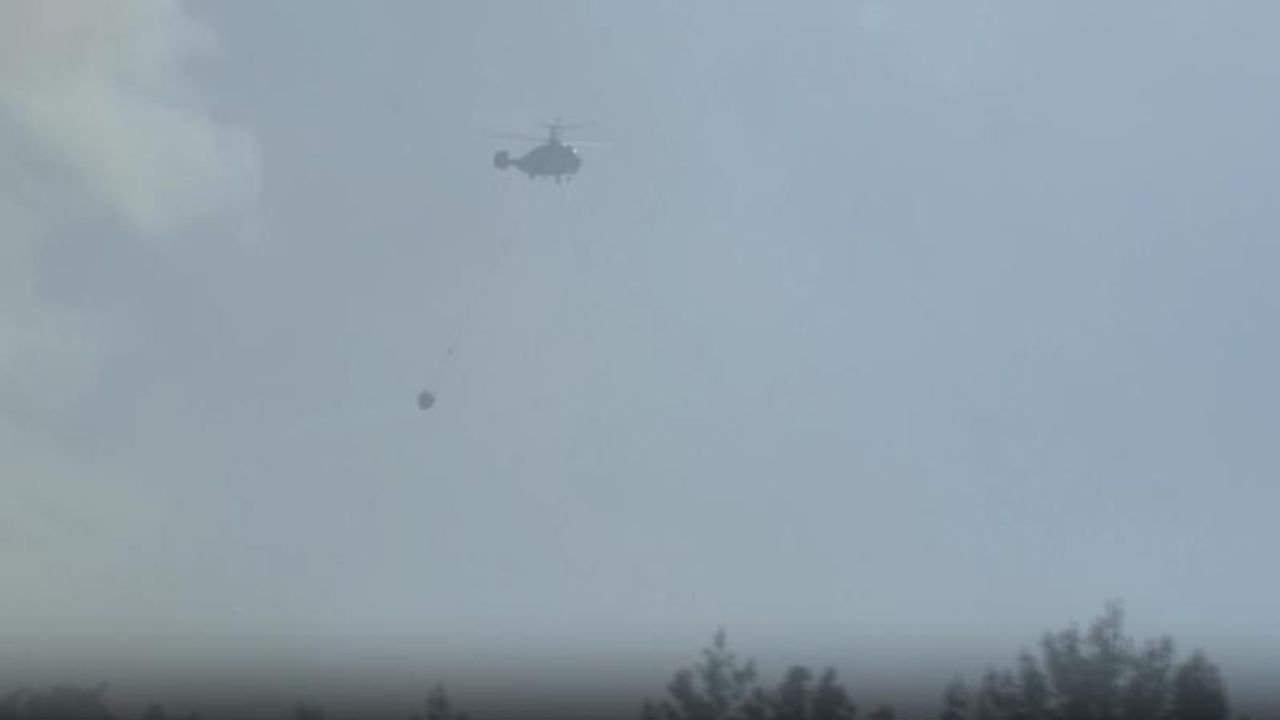 İzmir'de Orman Yangınına Müdahale Eden Helikopter Düştü!