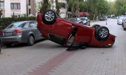 Otomobili 10 gün önce almıştı Bakırköy'de ara sokakta ters döndü bu araç nasıl uçar