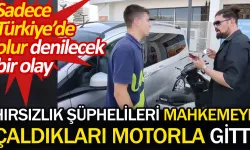 Çaldıkları motosikletler ile adliyeye gelince yakalandılar