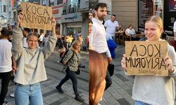 Taksim'de Belaruslu genç kadın "Koca arıyorum"