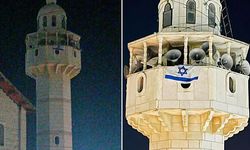 Cami minaresine İsrail bayrağı astılar