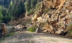 Giresun’da heyelan ulaşımı durdurdu