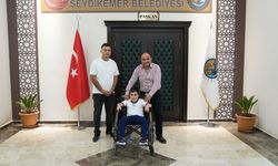 DMD kas hastası Yusuf Eymen'den Başkan Akdenizli 'ye ziyaret