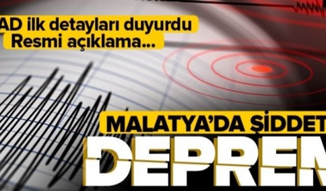 Son dakika: Malatya'da 4.5 büyüklüğünde deprem! AFAD son depremler listesi.