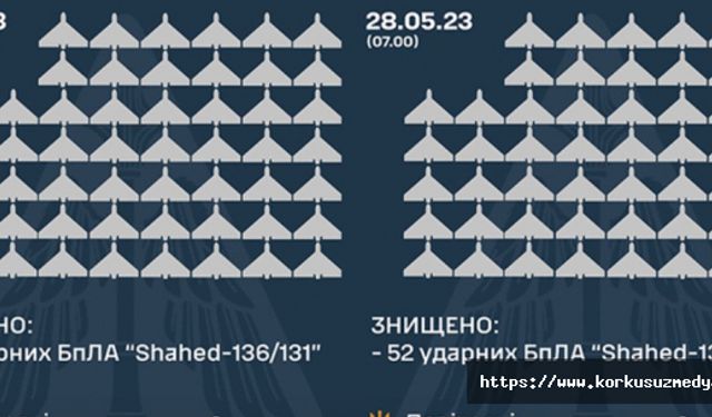 Ukrayna Hava Kuvvetleri duyurdu: Rusya, 54 İHA ile saldırdı