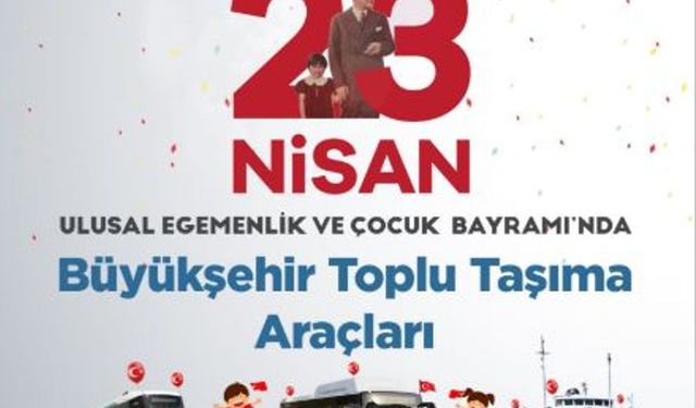Kocaeli’de 23 Nisan’da ulaşım ücretsiz