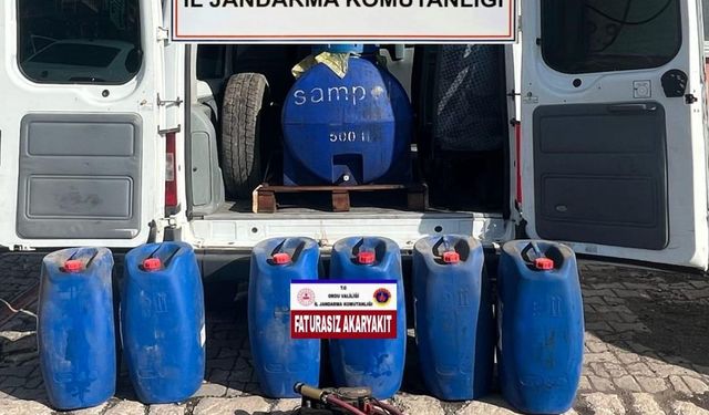 Ordu’da faturasız akaryakıt operasyonu: 250 litre kaçak yakıtla suçüstü yakalandı