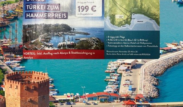 Almanya’da marketten tatil sürprizi: 200 Euro’ya Antalya tatili!