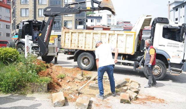 Giresun Belediyesi sahaları düzenlemeye başladı