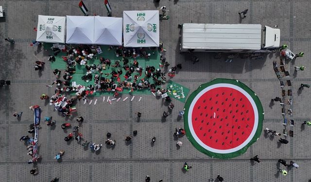 İstanbul’da kadınlardan Gazze’ye destek eylemi...