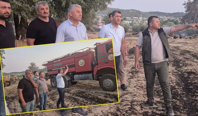 "Başkan Çetin'den yangına bölgelerine yakın takip"