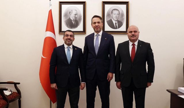 Enerji ve Tabii Kaynaklar Bakanı Alparslan Bayraktar’a Kars Milletvekili Çalkın ve İl Başkanı Sancar'dan ziyaret