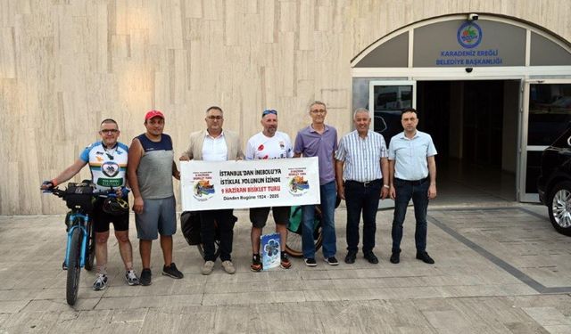 İnebolu’ya pedal çeviren bisikletçiler, Kdz. Ereğli Belediyesi’ni ziyaret etti