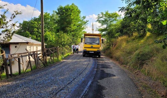 Akkuş’tan Samsun’a bağlantı sağlayan yolda asfalt çalışması başlatıldı