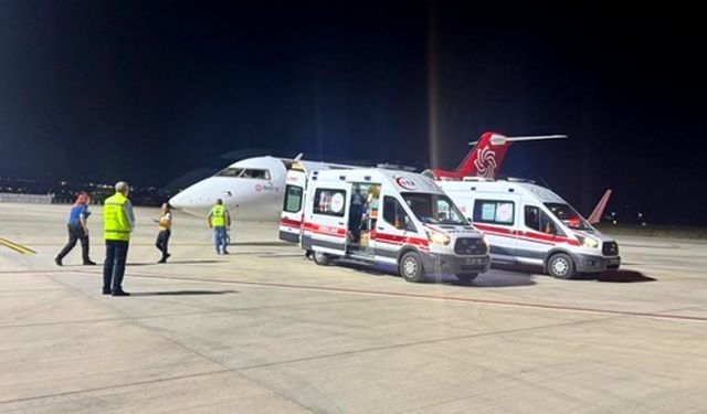 Gece yarısı ambulans uçakla hayat kurtaran müdahale