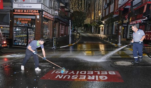 Giresun Gazi Caddesi tertemiz oldu