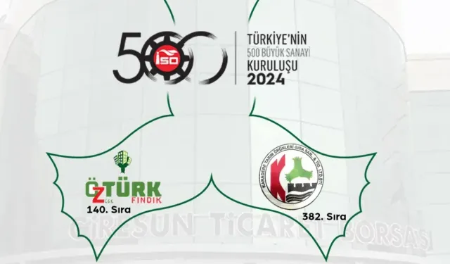 Giresun'un iki firması ISO ikinci 500 arasına girdi