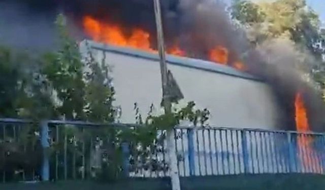 Pendik'te İSKİ'ye ait arıtma tesisinde yangın