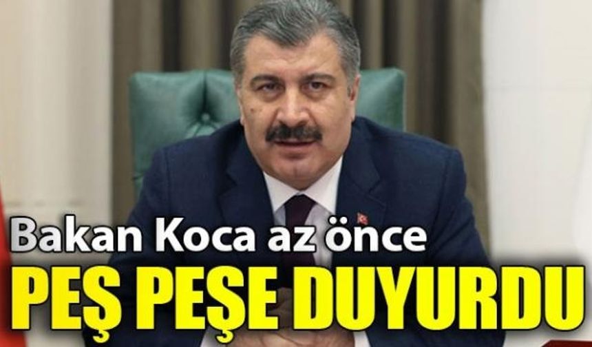 Sağlık Bakanı Fahrettin Koca, yeni tip corona virüs salgınına ilişkin peş peşe dikkat çeken videolar paylaştı. Koca mesajında ‘Biz, hastanelerde görevimizin başındayız. Siz, evde kalmalısınız. Biz hastaları tedavi ederek, siz evde kalarak, birlikte aynı amaca hizmet ediyoruz. Coronavirüs&#039;ü işte böyle yeneceğiz’ değerlendirmesinde bulundu. Sağlık Bakanı Fahrettin Koca, Twitter hesabından, sağlık görevlilerinin coronavirüsle mücadeleye yönelik uyarılarının yer aldığı peş peşe videolar paylaştı.