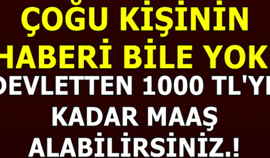 Çoğu kişinin bu yardımlardan haberi bile yok. Eğer istemezseniz devletin sizi arayıp bulması ve bu yardımları vermesi çok zor. Mutlaka siz talep etmelisiniz. haberi dahi yok! Devletten 1000 TL’ye kadar maaş alabilirsiniz! Devletten bakım desteği