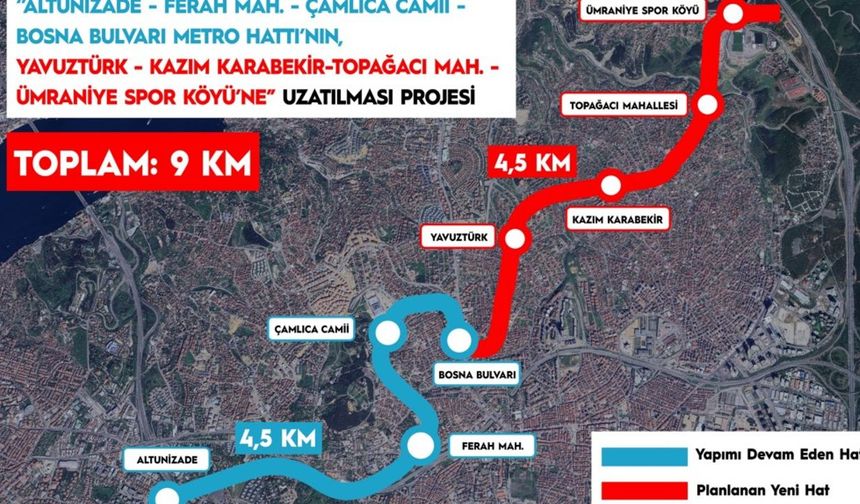 İstanbul'a 4..5 Km Yeni Metro Müjdesi