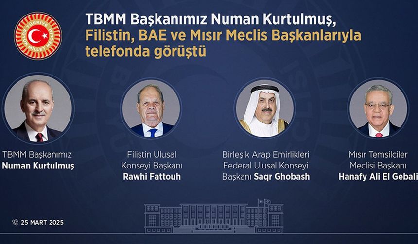Numan KURTULMUŞ'tan Filistin için telefon diplomasisi