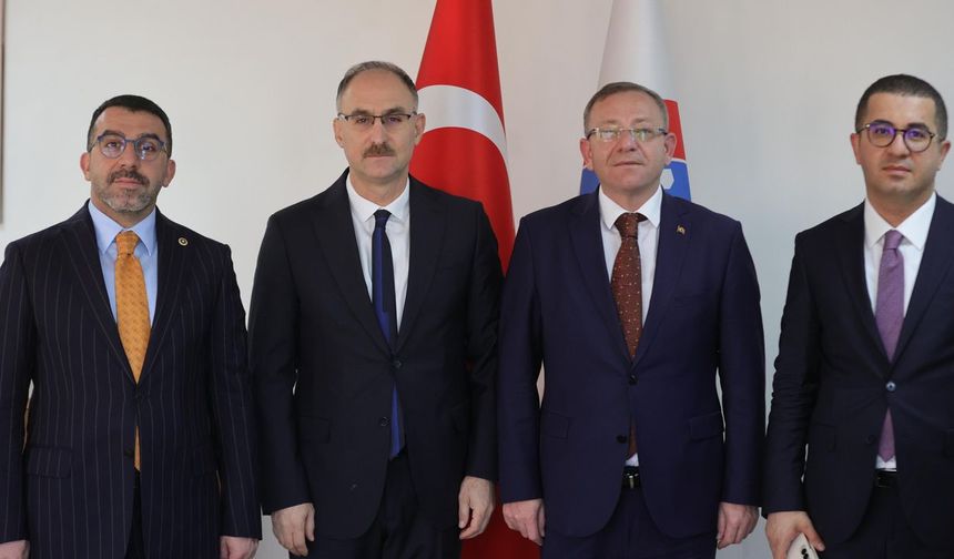 Vali Polat ve Milletvekili Çalkın'dan İşletmeler Genel Müdürü Şahin’e hayırlı olsun ziyareti