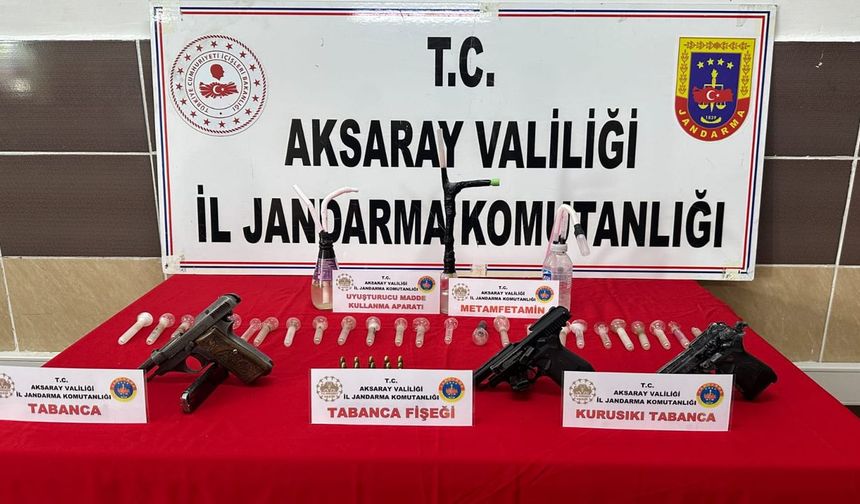 Aksaray’da zehir tacirine darbe: Silah ve metamfetamin ele geçirildi