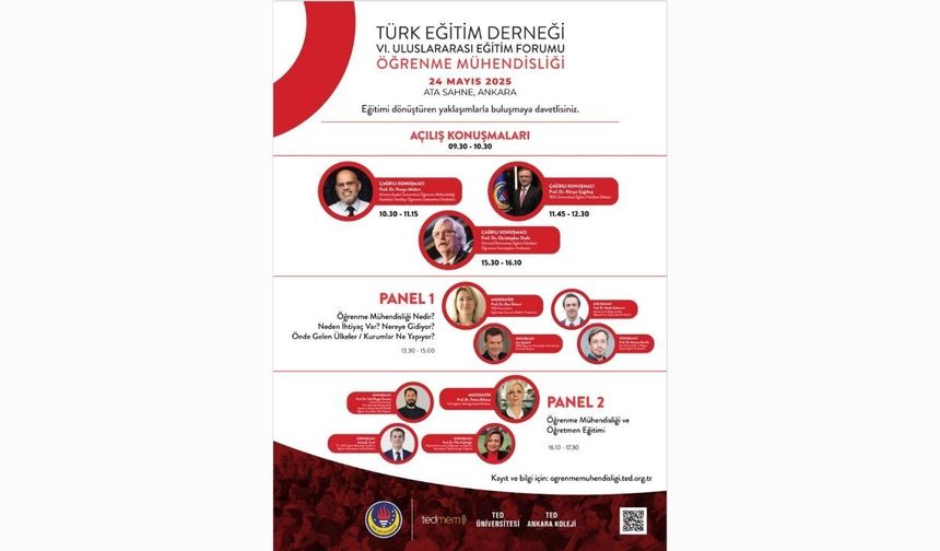 Türk Eğitim Derneği’nden VI. Uluslararası Eğitim Forumu: “Öğrenme Mühendisliği” Ankara’da masaya yatırılacak