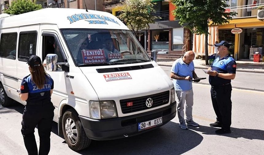 Denizli Büyükşehir’den şehir içi minibüs ve taksi denetimi