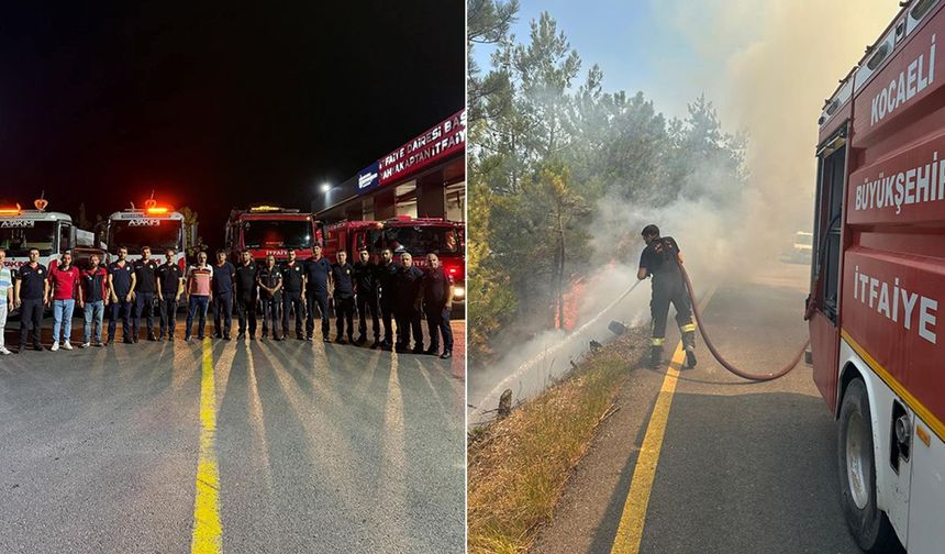 Sakarya'daki yangınla mücadeleye Kocaeli Büyükşehir Belediyesinden destek