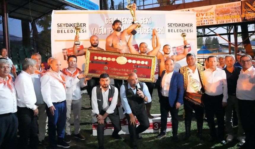 Seydikemer Seki Güreşleri’nde Başpehlivan İsmail Koç, Güreş Ağası Şaban Karaşal oldu